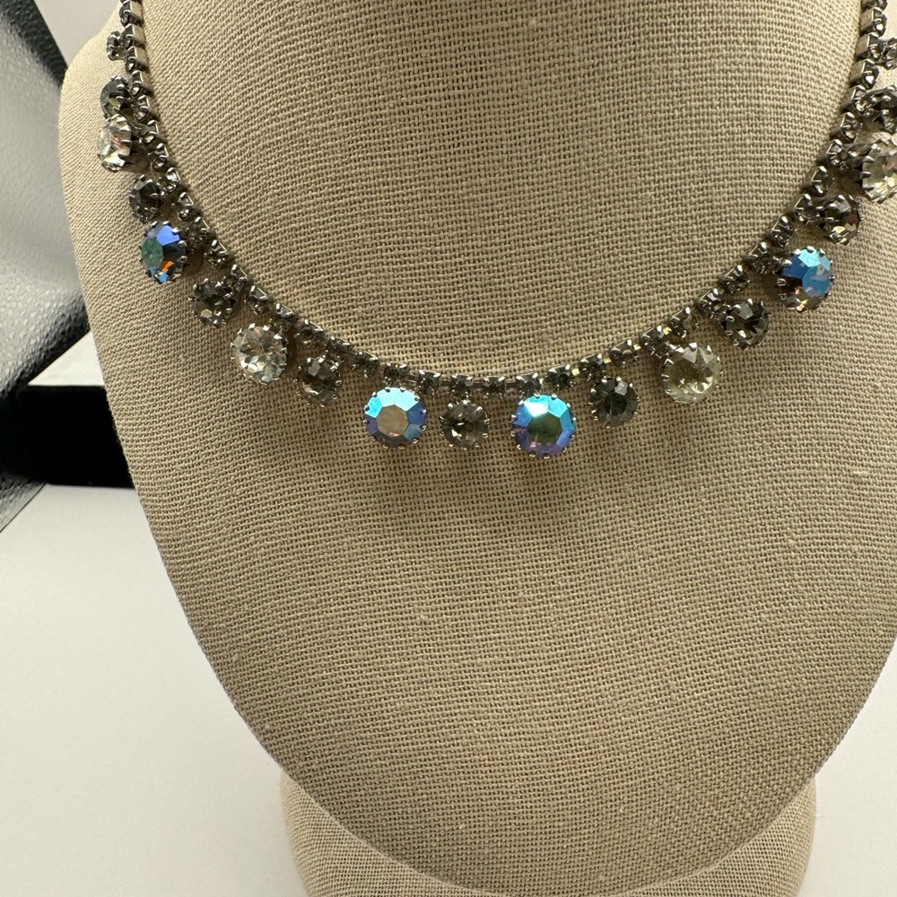 657-Vintage Weiss Borealis Rhinestone Necklace - Picture 2 of 14